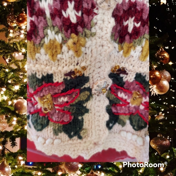 Vtg Christmas sweater cardigan - Picture 9 of 16